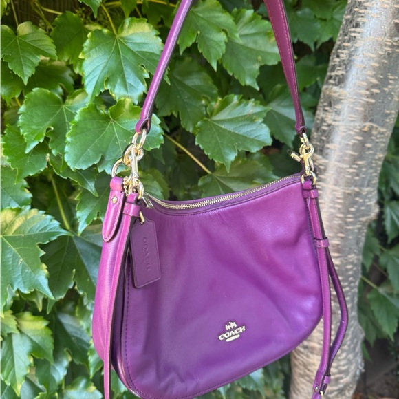 Coach Purple Leather Shoulder Bag - Picture 2 of 13